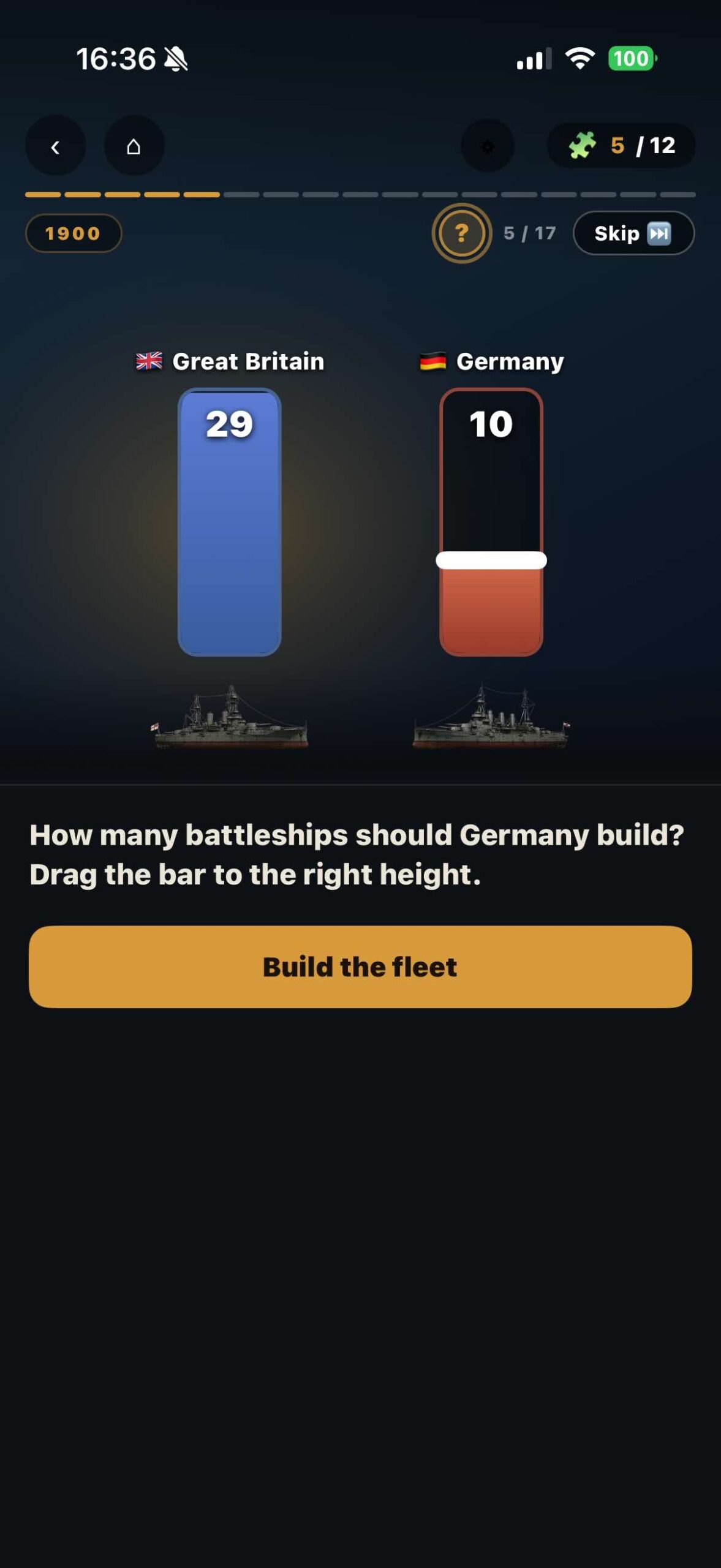 Guess Game German Fleet World War One Errorful learning with QuessQuests